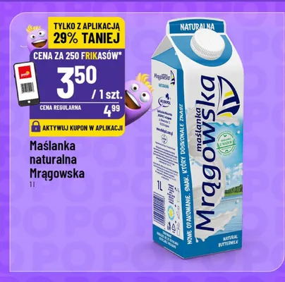 Maślanka naturalna Mrągowska promocja w POLOmarket