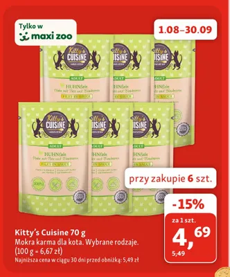 Mokra karma dla kota Kitty's Cuisine Huhn mit Pute und Blaubeeren promocja w MAXI ZOO