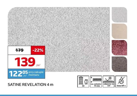 Wykładzina dywanowa Satine Revelation 4 m promocja w Komfort