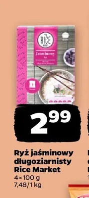 Ryż jaśminowy długoziarnisty Rice Market 4-pak 100g promocja w Netto