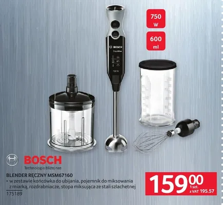 Blender ręczny MSM67160 Bosch 175189 promocja w Selgros