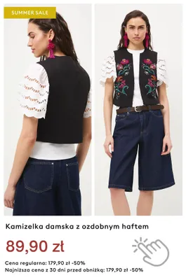 Kamizelka damska z ozdobnym haftem promocja w Medicine