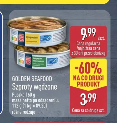 Szproty wędzone Golden Seafood promocja w Aldi