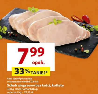 Schab wieprzowy bez kości, kotlety promocja w Auchan