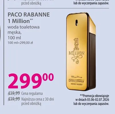 Woda toaletowa męska PACO RABANNE 1 Million promocja w Hebe