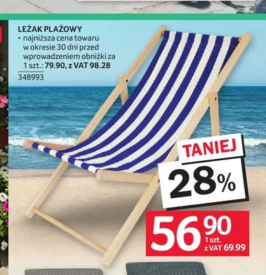 Leżak plażowy Selgros promocja w Selgros