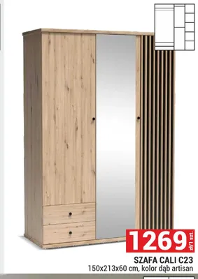 Szafa Cali C23 150x213x60cm kolor dąb artisan promocja w Merkury Market