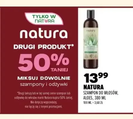 Szampon do włosów aloes Natura promocja w Drogerie Natura