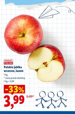 Jabłka polskie wczesne promocja w Lidl