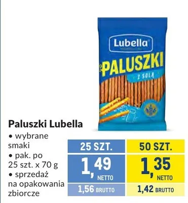 Paluszki Lubella wybrane smaki promocja w Makro