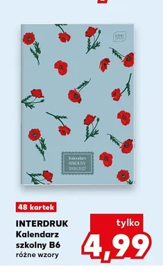 Kalendarz szkolny B6 Interdruk 48 kartek promocja w Kaufland