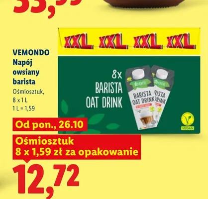 Napój owsiany barista Vemondo 8-pak promocja w Lidl