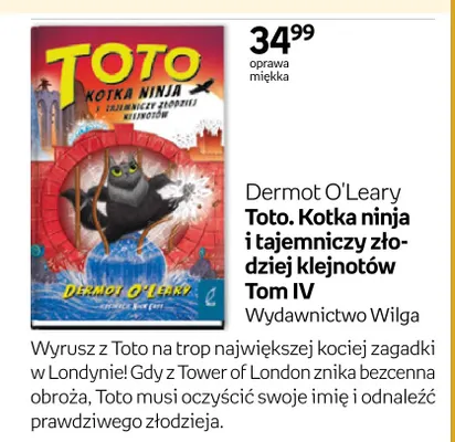 Książka Toto. Kotka ninja i tajemniczy złodziej klejnotów Tom IV Dermot O'Leary promocja w Empik