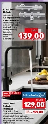 Bateria wannowa lub prysznicowa z termostatem chromowany korpus odporny na korozję, funkcja Eco Stop oszczędza wodę i energię, w zestawie wkład z perlatorem promocja w Kaufland