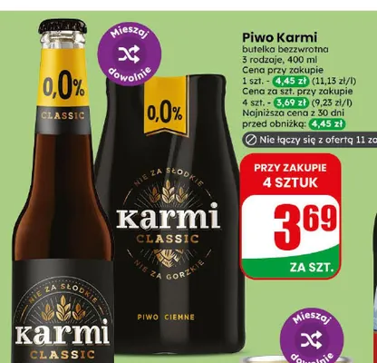 Piwo bezalkoholowe Karmi promocja w Dino