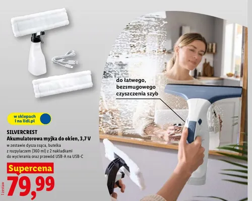 Akumulatorowa myjka do okien, 3,7 V promocja w Lidl