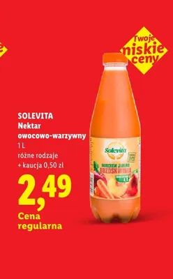 Nektar owocowo-warzywny Solevita Marchew Jabłko Brzoskwinia promocja w Lidl