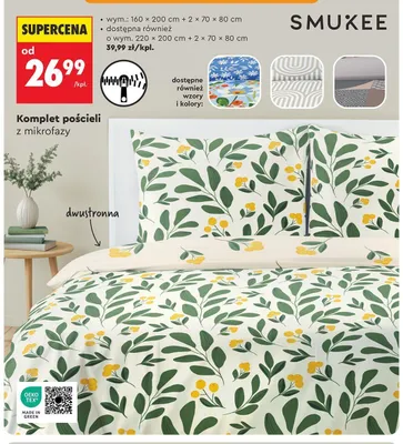Komplet pościeli z mikrofazy SMUKEE 160x200 cm promocja w Biedronka