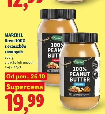 Krem 100% z orzeszków ziemnych crunchy Maribel promocja w Lidl