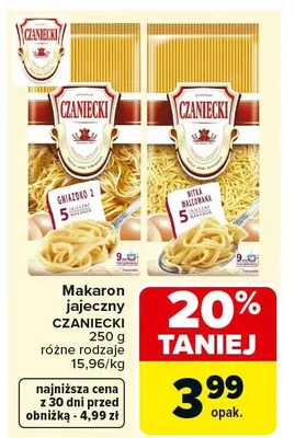 Makaron jajeczny promocja w Carrefour Market