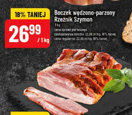 Boczek wędzono-parzony Rzeźnik Szymon promocja w POLOmarket