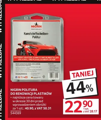 Politura do renowacji plastików Nigrin promocja w Selgros