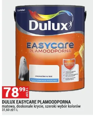 Farba DULUX EASYCARE PLAMOODPORNA promocja w Merkury Market