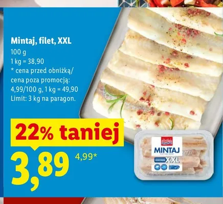 Mintaj filet XXL Targ Rybny Lidla promocja w Lidl