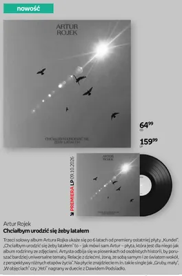 Płyta CD Artur Rojek Chciałbym urodzić się żeby latałem promocja w Empik