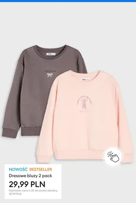 Dresowe bluzy Sinsay 2-pak promocja w Sinsay