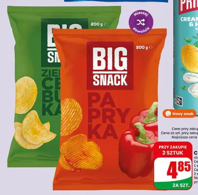 Chipsy Big Snack papryka promocja w Dino