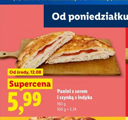 Panini z serem i szynką z indyka promocja w Lidl