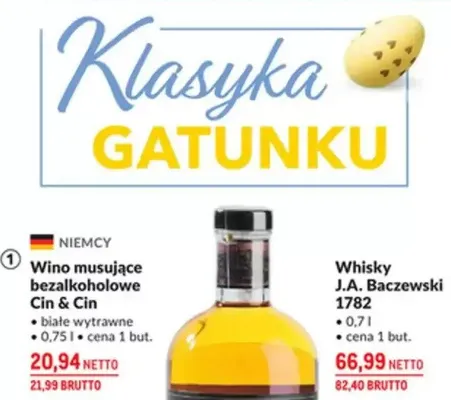 Wino musujące bezalkoholowe Cin & Cin białe wytrawne promocja w Makro