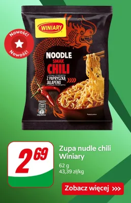 Zupa nudle smak chili z papryczką jalapeno promocja w Dino