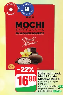 Lody Mochi Ptasie Mleczko Miss Ti 6-pak promocja w Dino