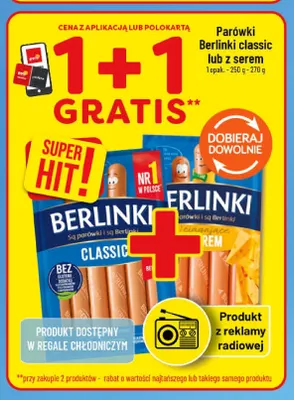 Parówki Berlinki classic promocja w POLOmarket
