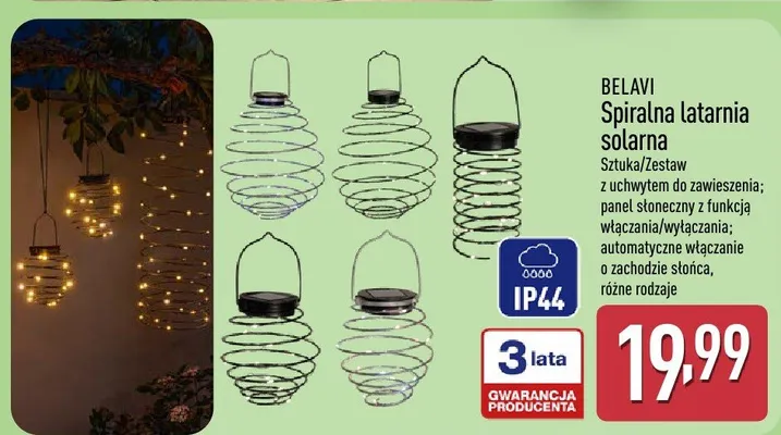 Spiralna latarnia solarna promocja w Aldi