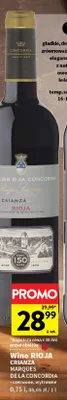 Wino czerwone Rioja Crianza Marqués de La Concordia promocja w Intermarche