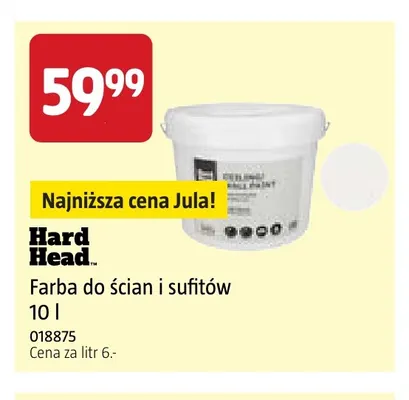 Farba do ścian i sufitów Hard Head promocja w Jula