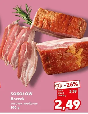 Boczek surowy wędzony Sokołów promocja w Kaufland