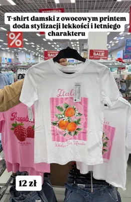 T-shirt damski z owocami promocja w Pepco
