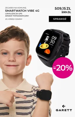 Smartwatch Vibe 4G zegarek na komunię lokalizacja GPS aparat fotograficzny czarny promocja w Briju