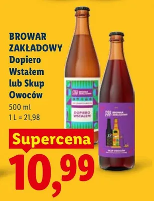 Piwo zakładowe Dopiero Wstalem lub Skup Owoców promocja w Lidl