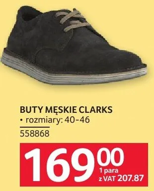 Buty męskie Clarks rozmiary 40-46 558868 promocja w Selgros