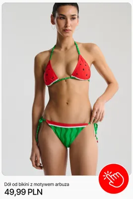 Dół od bikini z motywem arbuza Cropp promocja w Cropp