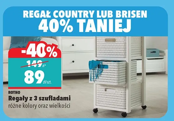 Regały z 3 szufladami różne kolory oraz wielkości promocja w Biedronka