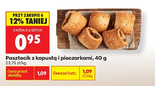 Pasztecik z kapustą i pieczarkami promocja w Biedronka