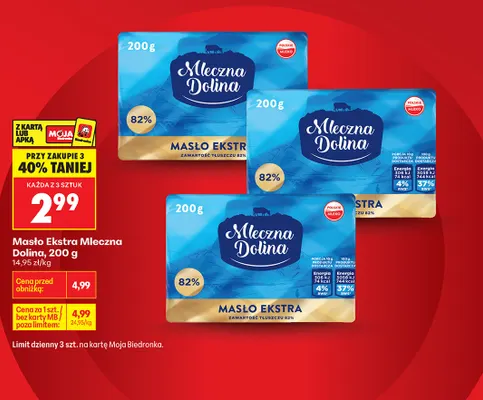 Masło ekstra Mleczna Dolina promocja w Biedronka