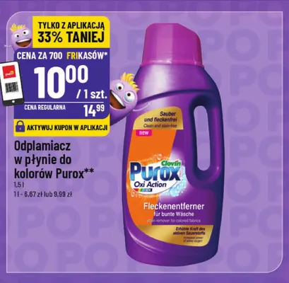 Odplamiacz w płynie do kolorów Purox promocja w POLOmarket