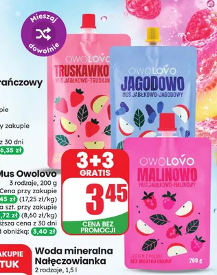 Mus jabłkowo-truskawkowy Owolovo Truskawko promocja w Dino